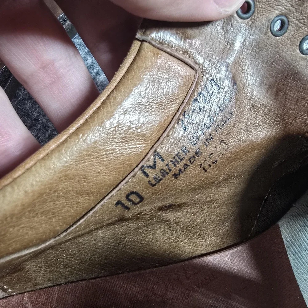 Johnston & Murphy Shoes Mens Size 10 Brown‎ Cap Toe Derby Dress Leather Italy